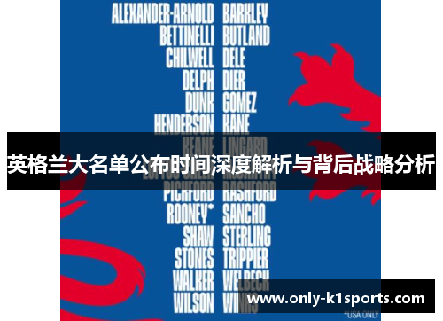 英格兰大名单公布时间深度解析与背后战略分析 英格兰大名单公布时间深度解析与背后战略分析